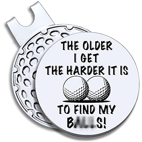 GEYGIE The Older I Get The Harder It is to Find My Balls Golfballmarker mit magnetischem Hutclip, lustiges Golfzubehör Geschenke für Männer und Frauen, Geschenke für Golffan, Golf-Neuheit Geschenk von GEYGIE