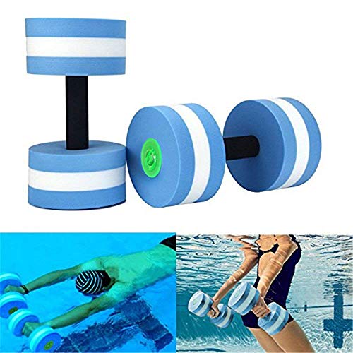 Esoes 2er-Set Wasserübung Kurzhanteln, Schaumstoff abnehmbar Aqua Hanteln mit Griffen Wasserhanteln für Männer Frauen Wasser Fitness (Blau) von GFEU