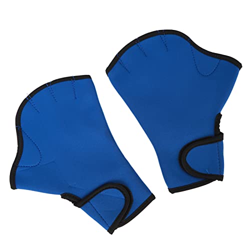 Wasserwiderstandstraining-Schwimmhandschuhe Mit Schwimmhäuten Verhindern EIN Verrutschen, Fingerlose Neopren-Wasserhandschuhe Für Wasserwiderstandstraining, Blau(M) von GFRGFH