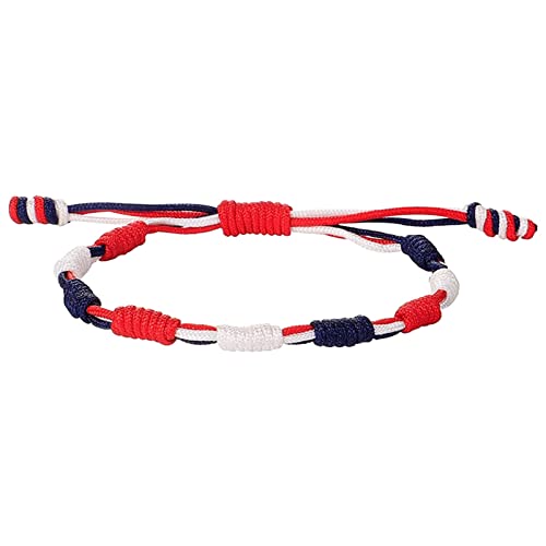 GGYTMQL Armbänder Armband handgewebtes rot weiß und blau Flagge Farbe gemischter Unabhängigkeitstag Schiedsrichterkleid von GGYTMQL