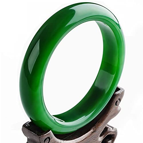 GGYTMQL Schmuckgrün Jade Armband Chinesische Stil Grüne Armreifen Retro -Style Hand Jade Armbänder Box Exquisite Geburtstagsgeschenke, 62mm von GGYTMQL