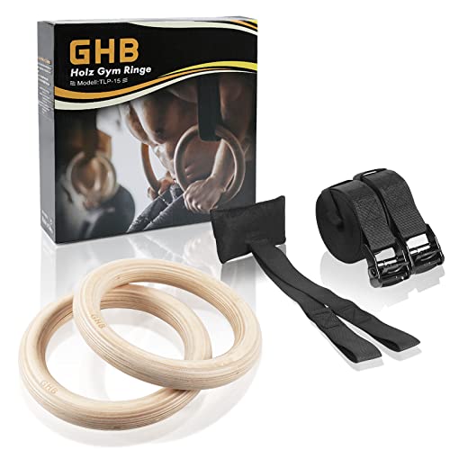 GHB Unisex – Erwachsene ‎GH-01 Gymnastikringe, Gym Ringe, Schwarz, 32mm von GHB