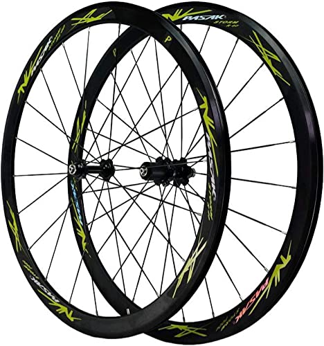 Bicycle Wheel Group 700C Rennrad-Radsatz, V-Bremse, doppelwandige Aluminiumlegierung 40 mm, geeignet für Mountainbikes und Rennräder von GHFQJUDN