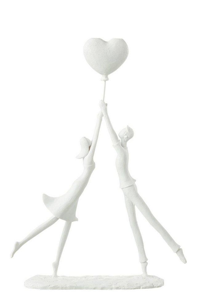 GILDE Dekoobjekt Moderne Skulptur Paar Stehend Herz Ball Poly Weiß - Handgefertigte Rom von GILDE