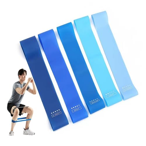 GIMIRO 5 Stufen der Widerstandsschleife Gymnastik-Bänder Yoga-Band Fitness-Bänder Krafttraining Home Workout Sport Trainingsgurte (Blue) von GIMIRO