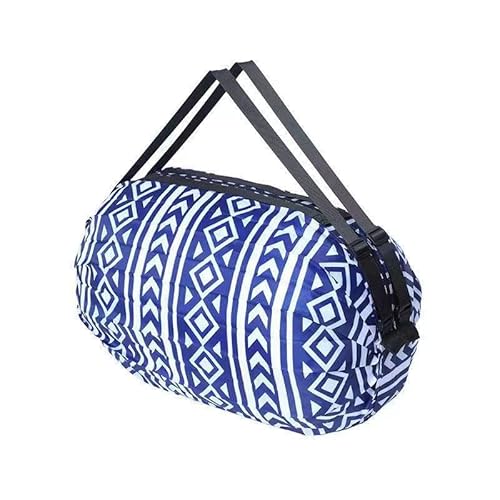 GIMIRO Multifunktionale Faltbare Tasche Reise Duffel Rucksack Handtasche Schultertasche Große Kapazität Einkaufstaschen Sport Fitness Taschen (Irregular Blue Stripe) von GIMIRO