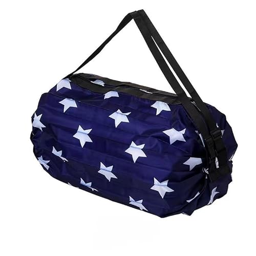 GIMIRO Multifunktionale Faltbare Tasche Reise Duffel Rucksack Handtasche Schultertasche Große Kapazität Einkaufstaschen Sport Fitness Taschen (Navy/White Star) von GIMIRO