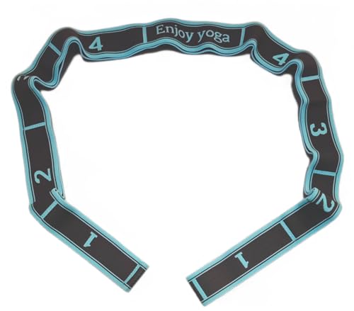 GIMIRO Yoga Gürtel Stretcher Elastische Widerstandsbänder mit 8/9/10/11 Schlaufen Pilates Gurte Faszien Krafttraining Körperdehnung Ballett Tanz Fitness (Blue - 9 Loops) von GIMIRO