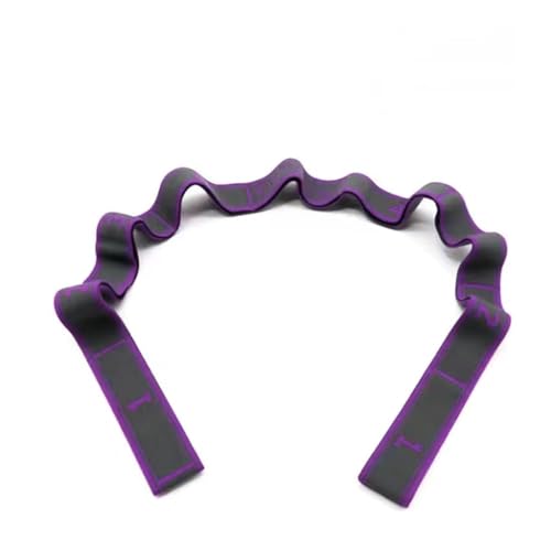 GIMIRO Yoga Gürtel Stretcher Elastische Widerstandsbänder mit 8/9/10/11 Schlaufen Pilates Gurte Faszien Krafttraining Körperdehnung Ballett Tanz Fitness (Purple - 9 Loops) von GIMIRO