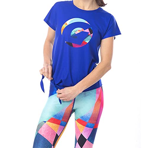Gipara Frida Damen Sport-T-Shirt | Kurzarm-Oberteil für Workout, Yoga, Laufen | Feuchtigkeitsmanagement, atmungsaktives Gewebe | Marineblau & Rosa, M von GIPARA FITNESS