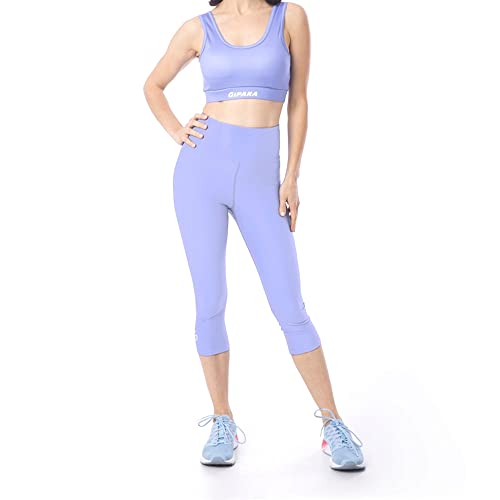 Gipara Zoya Damen Sports 2/3 Leggings mit elastischem Bund | Hosen für Workout, Yoga, Laufen | Bauchkontrolle, Feuchtigkeitsmanagement | Hellviolett, M von GIPARA FITNESS