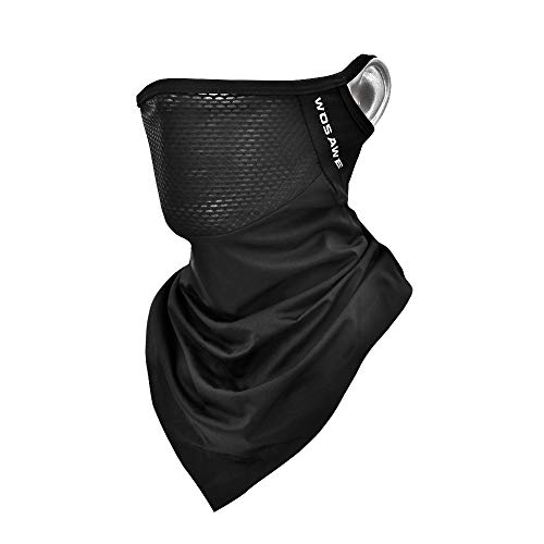 GITVIENAR Halstuch Damen Herren, Atmungsaktiver UV-Schutz Schlauchschal mit Ohrschlaufe Multifunktionstuch für Motorrad Radfahren Gesichtsmaske Bandana Kopftuch Schutzmaske Sommer (Schwarz) von GITVIENAR