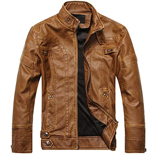 GITVIENAR Herren Lederjacke Top-Modell Fashion Winterjacke/Herbstjack PU-Lederjack discothe Style Jack für Männer & Jugendliche von GITVIENAR