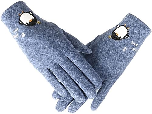GIVBRO Damen Handschuhe Vollfinger Handschuhe Pinguin Druck Touchscreen Winter Warm Handschuhe von GIVBRO