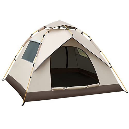 GImLy Camping Zelt Automatisches Pop Up Sofortzelt 2 Oder 4 Personen Zelt Wasserdicht Ultraleichte Kuppelzelt UV Schutz Zelt Mit Tragetasche Für Trekking Familien Rucksackreisen,Beige,2 People von GImLy