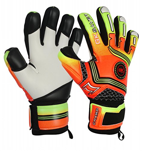 GK Saver Unisex Jugend Champ 01 Orange Torwarthandschuhe, JA Fingersave Nein Personalisierung, Größe 7 von GK Saver