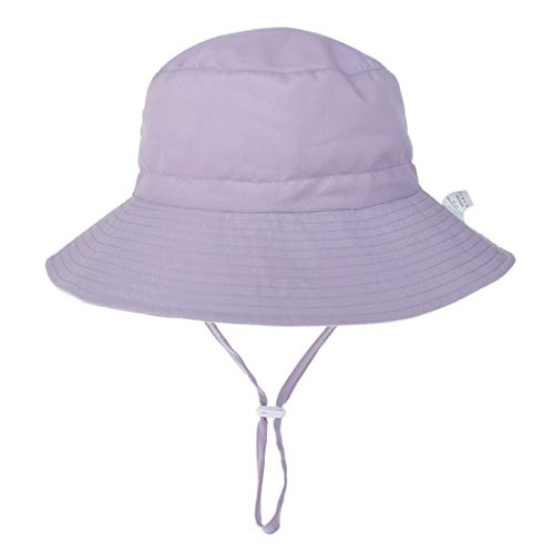 GL SUIT Sommer Kinder Kinder-Hüte mit UV-Schutz Wide Brim UPF 50+ Strand-Hut Fischer-Hut-Wannen-Hut für Babys Kleinkind-Jungen-Mädchen-6 Monate- 8 Jahre,Lila,S（46~50cm） von GL SUIT