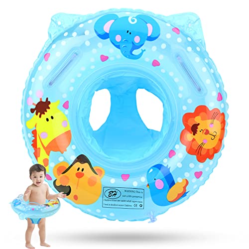 Babyschwimmring,Baby Schwimmfloat,52 cm aufblasbares Baby Float mit Babysicherheitssitz, Baby Float Ring für 6-36 Monate Baby Kinderkinder für den Sommer,Schwimmen,Pool (Blue) von GLAITC