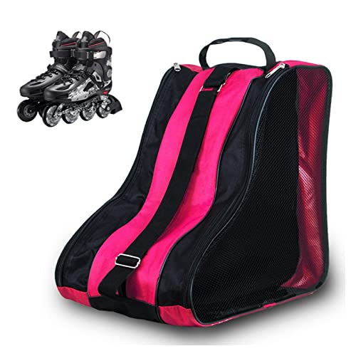 GLAITC Inliner Tasche, Rollschuh Tasche Skischuhtasche mit Verstellbar Trageriemen Schlittschuhtasche Tasche Rollschuhe Inline-Skates Unisex Ice Skate Tasche Bag für Kinder und Erwachsene Pink von GLAITC