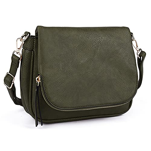 GLITZALL Crossbody-Taschen für Damen, kleine Umhängetaschen und Schulter-Handtaschen mit mehreren Taschen, PU-Leder, Grün, Small von GLITZALL