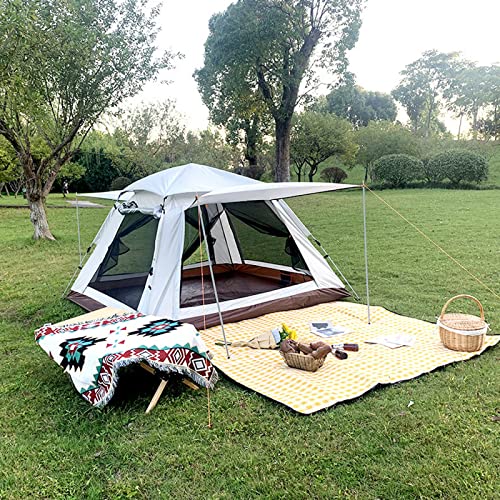 Easy Tent 4 Personen Wasserdicht, Doppeltüren Und Vier Fenster Mehrzweckzelte Stabile Und Leichte Große Zelte Für Camping Für Familien Für Camping, Wandern, Bergsteigen von GLJTUO