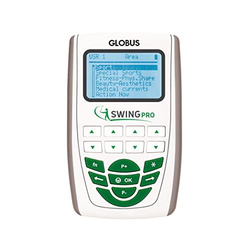 GLOBUS | Swing Pro, 4-Kanal-Elektrostimulation, Behandlung für professionelle oder Amateurgolfer, 400 Programme, Entwässerung, Sport, Schönheit, Tens und Rehab von GLOBUS