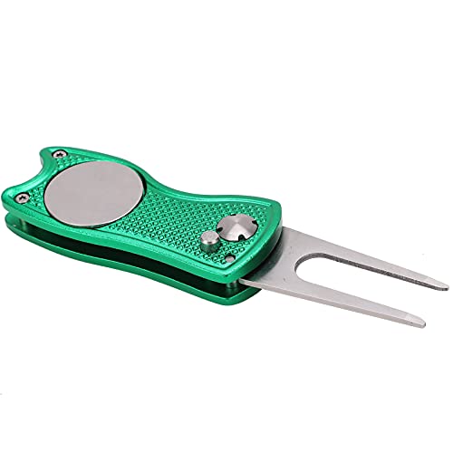 GLOGLOW Kompaktes Pitchgabel-Divot-Werkzeug mit Gerändeltem Design für Komfortables Reparieren auf Grünflächen (Green) von GLOGLOW