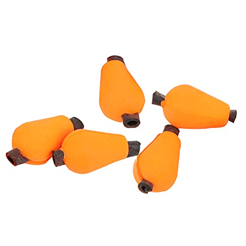 GLOGLOW Orange/Fluoreszierendes Gelb, 5 Stück/Set für Angelbegeisterte, Schwimmer aus Schaumstoff, Träne-Tropfen-Schlagindikator, Angel-Fliegenzubehör Zum Einfachen Tragen, von GLOGLOW