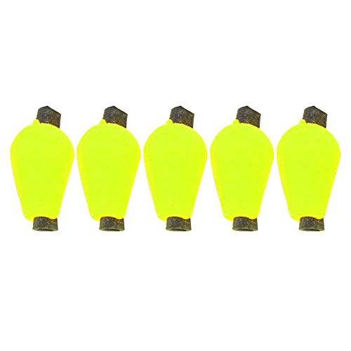 GLOGLOW Orange/Fluoreszierendes Gelb, 5 Stück/Set für Angelbegeisterte, Schwimmer aus Schaumstoff, Träne-Tropfen-Schlagindikator, Angel-Fliegenzubehör Zum Einfachen Tragen, von GLOGLOW