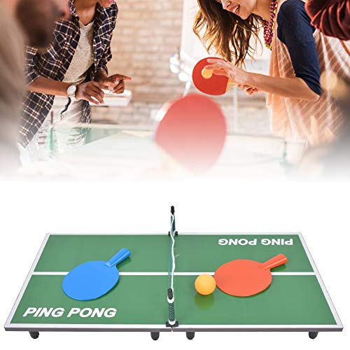 Mini-Klapptisch-Tischtennis-Tischspiel mit Schläger und Netz für Eltern-Kind-Unterhaltung, Leichtes Faserplattenmaterial, Geeignet für und Erwachsene von GLOGLOW