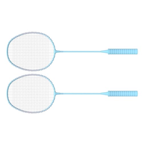 Professionelle Badmintonschläger, Leichtes Set mit Federbällen, Tragetasche für Sportbegeisterte, Ferrolegierungs-Nylon für Erwachsene (Green) von GLOGLOW