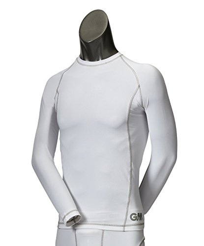Gunn & Moore Herren Teknik Baselayer Langarm Hemden, weiß/Silber, S von GM