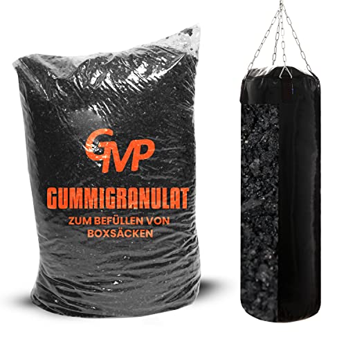 GMP 10 Kg Boxsackfüllung Gummigranulat Füllmaterial für Boxsack Boxbirne Wandschlagkissen Makiwara Maisbirne Boxbirne Schlagbirne Trittsack von GMP