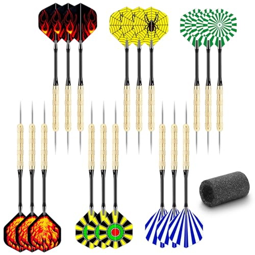 GOFOWRK 18 Stück Dartpfeile Metallspitze, 15g Aluminium Schaft Dartpfeile Profi for Anfänger oder Profi, Darts Set mit 6 Style PET Darts Flights and a Dart Sharpener GOFOWRK 18 Stück Dartpfeile Metallspitze, 15g Aluminium Schaft Dartpfeile Profi for Anfänger oder Profi, Darts Set mit 6 Style PET Darts Flights and a Dart Sharpener von GOFOWRK