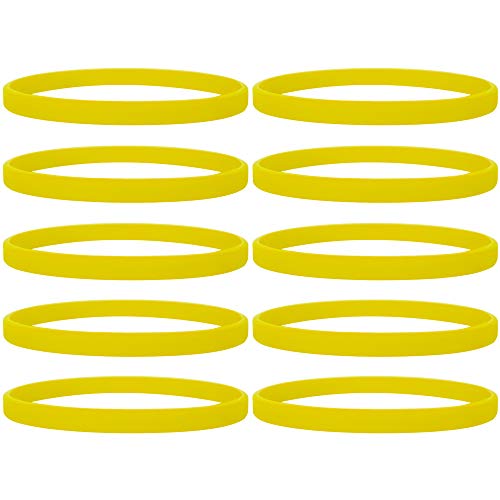 100 Stück Silikon Jelly Armbänder für Jugendliche, Gummi Armreifen, Partyzubehör- Gelb von GOGO