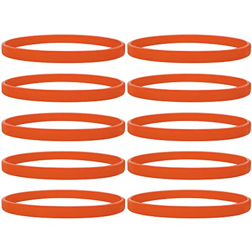 GOGO 100 Pcs Thin Silicone Wristbands for Adults, 1/5" Wide Rubber Bracelets - Orange von GOGO