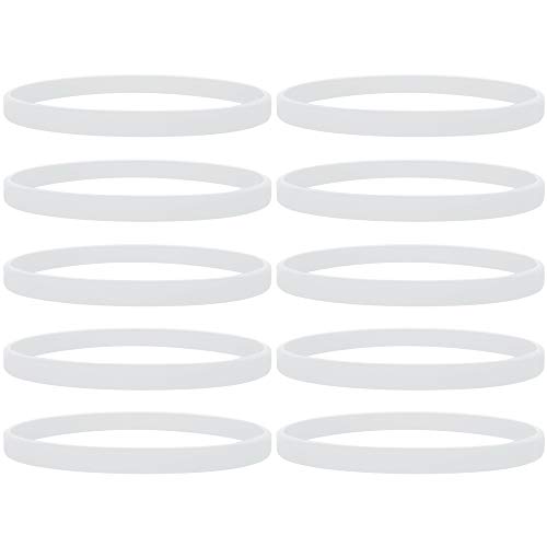 100 Stück Silikon Jelly Armbänder für Jugendliche, Gummi Armreifen, Partyzubehör- Weiß von GOGO
