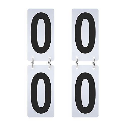 Gogo 6,4 cm x 12,7 cm große, tragbare Tennis-Punktezähler, doppelseitige Nummernkarten mit Zahlen von 0 bis 9 Einheitsgröße Schwarz von GOGO