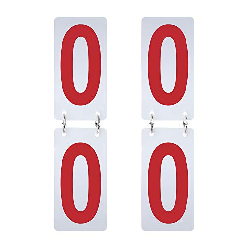 Gogo 6,4 cm x 12,7 cm große, tragbare Tennis-Punktezähler, doppelseitige Nummernkarten mit Zahlen von 0 bis 9 Einheitsgröße rot von GOGO