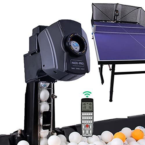 GOJLEX Tischtennis Roboter Mit Netz, Automatischer Tischtennis Ballmaschine Ping Pong Roboter Tischtennistrainer Zum Üben Und Trainieren Mit Fernsteuerung Tischtennisbällen Und Recycling-netzen von GOJLEX