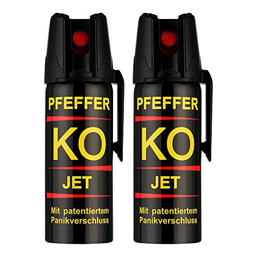 KO Pfefferspray Jet | Fog Verteidigungsspray | Abwehrspray Hundeabwehr | zur Selbstverteidigung | Sparset | Made in Germany (Jet 50 ML 2 STK) von GOKarli