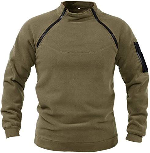 GOLDP Tactical Combat Fleece Pullover Jacket Men Military Athletic Sport Jumper Tops Army Windproof Sweaters (2XL,Military Green) von GOLDP
