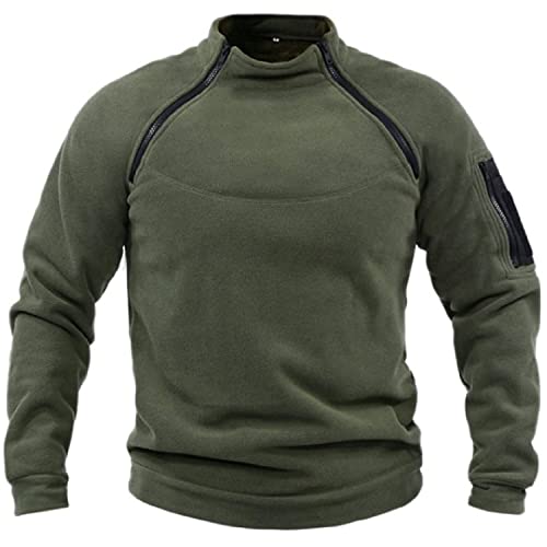 GOLDP Tactical Combat Fleece Pullover Jacket Men Military Athletic Sport Jumper Tops Army Windproof Sweaters (3XL,Green) von GOLDP