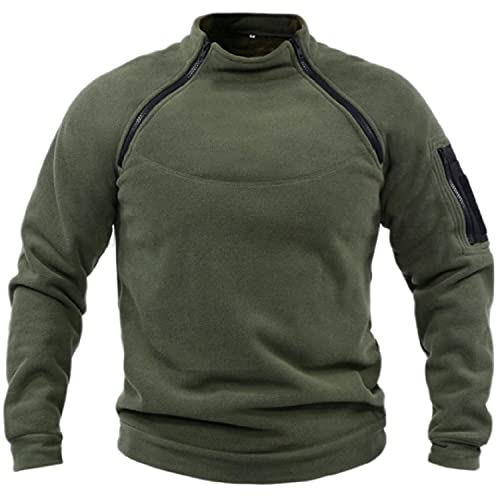 GOLDP Tactical Combat Fleece Pullover Jacket Men Military Athletic Sport Jumper Tops Army Windproof Sweaters (4XL,Green) von GOLDP