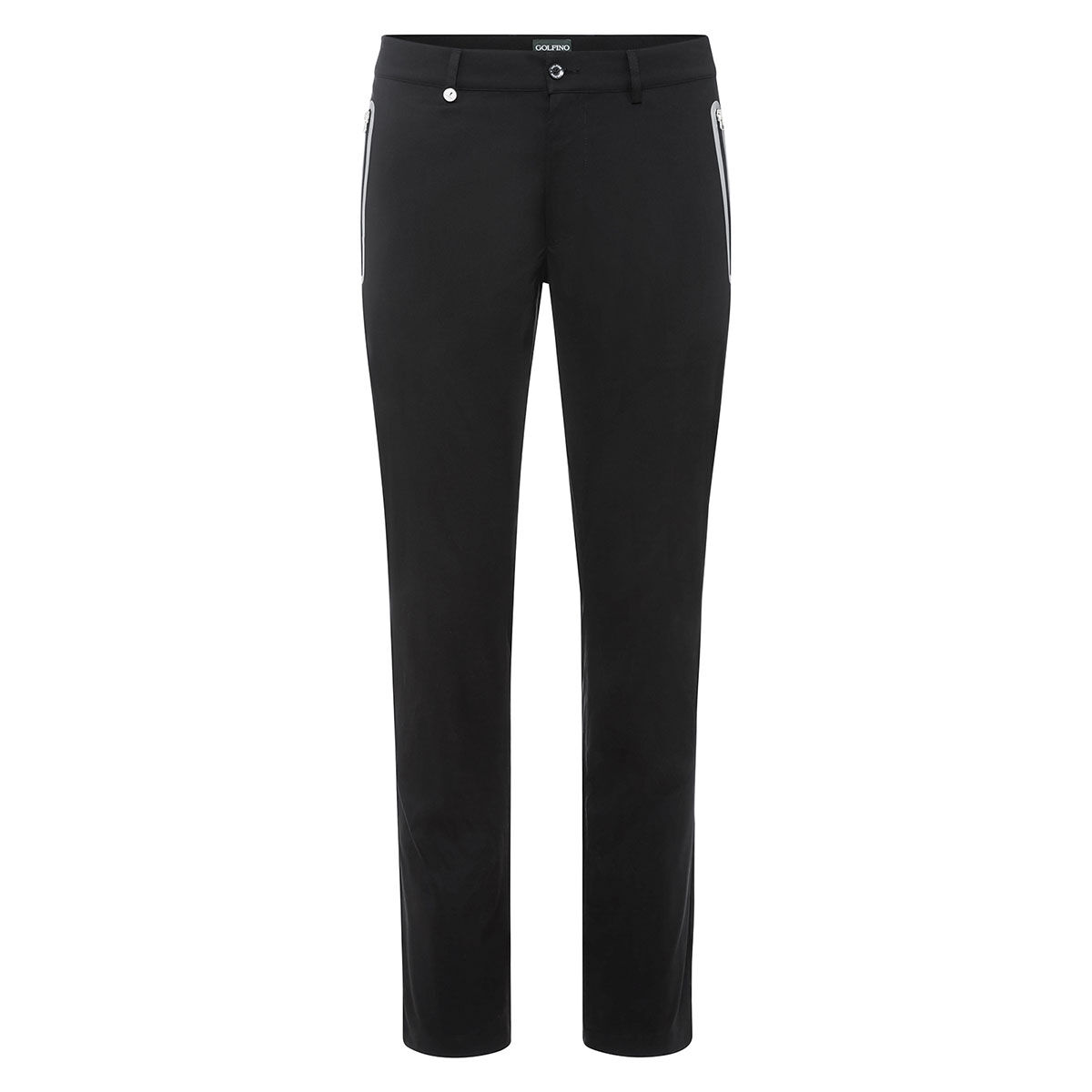 GOLFINO Black Men's Zip Pocket Golf Trousers, Size: 34 | American Golf von GOLFINO