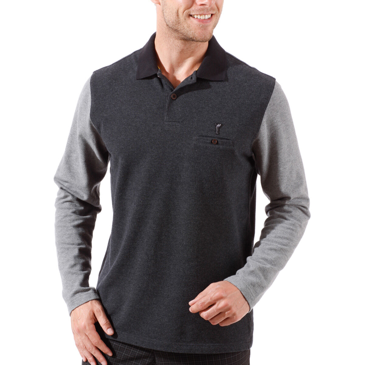 GOLFINO Men's Brushed Cotton Piquet Golf Polo Shirt, Mens, Grey, Xxl | American Golf von GOLFINO