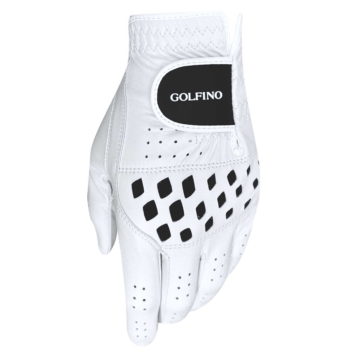 GOLFINO Men's Cabretta Golf Glove, Mens, Left hand, Large, White/black | American Golf von GOLFINO