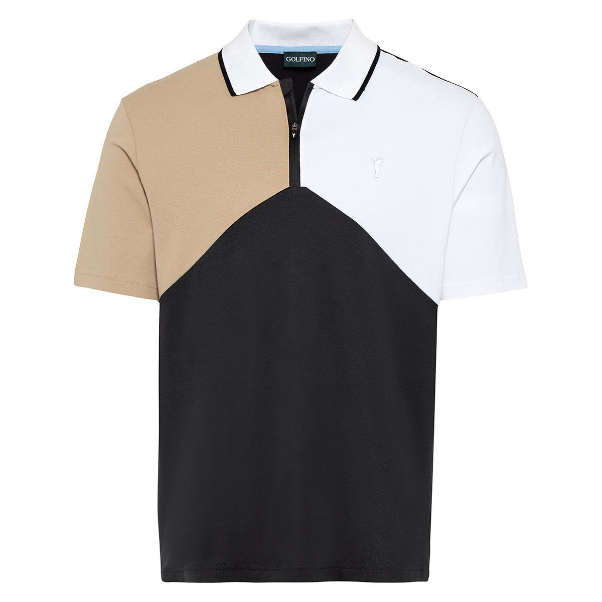 GOLFINO Men's Shoulder Logo Golf Polo Shirt, Mens, Caviar, Small | American Golf von GOLFINO
