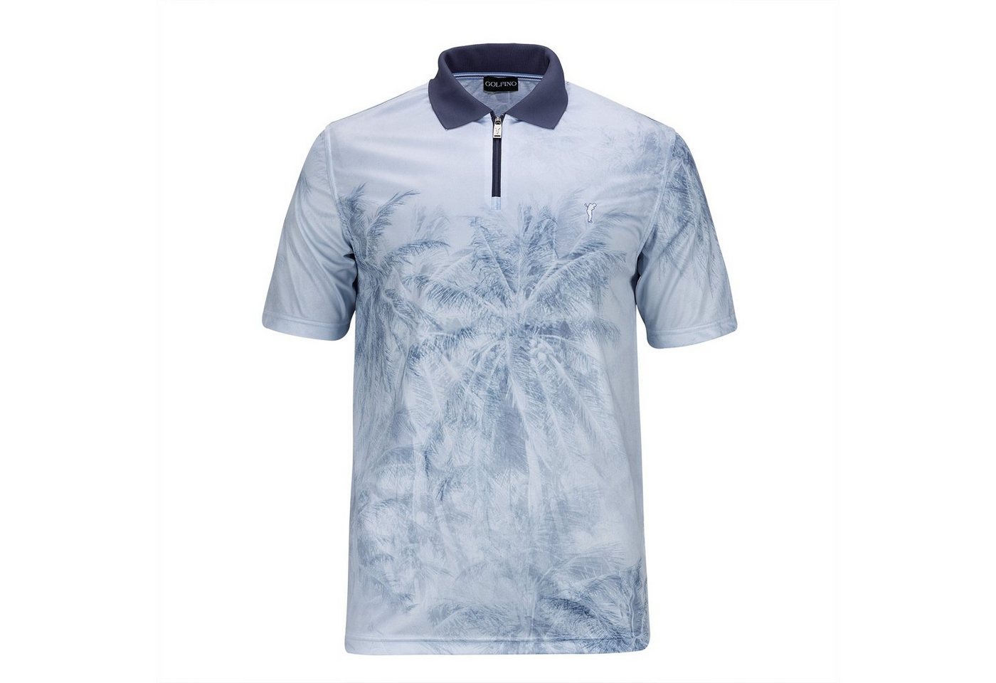 GOLFINO Poloshirt Golfino Mens Splash Printed Polo Hellblau von GOLFINO