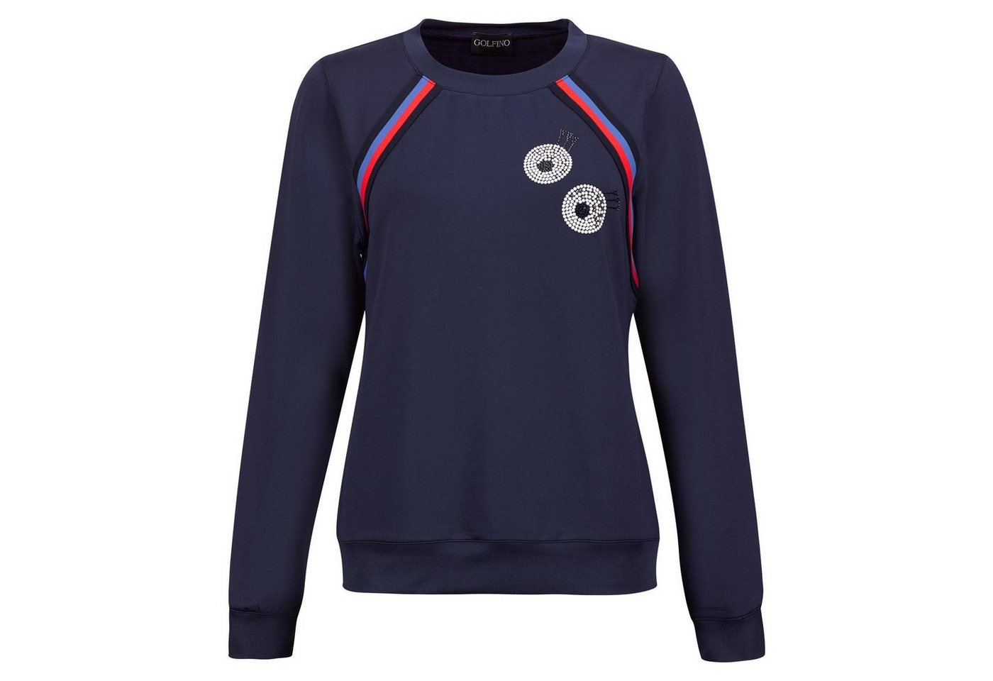 GOLFINO Trainingspullover Golfino Ladies Retro Sport Round Neck Sweater Navy von GOLFINO